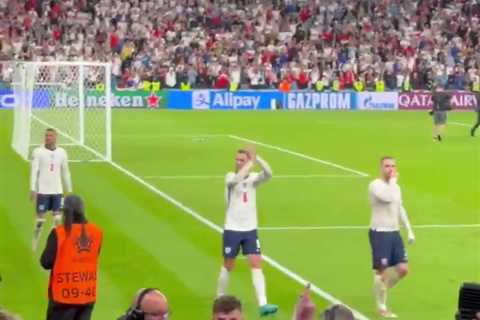Watch heartwarming moment Mason Mount goes into crowd to give starstruck girl his England shirt..