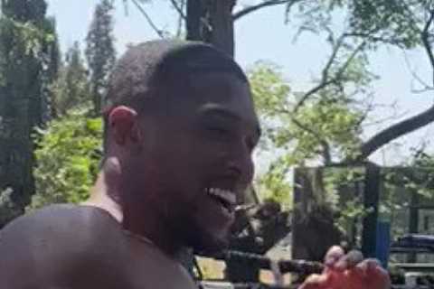 Watch Anthony Joshua try MMA training with flying knees and kicks in Marbella ahead of Oleksandr..