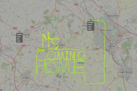 Pilot scrawls ‘It’s Coming Home’ across the sky after England’s semi-final victory