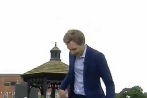 Watch ITV racing star Oli Bell dazzle punters with football skills in suit and smart shoes before..