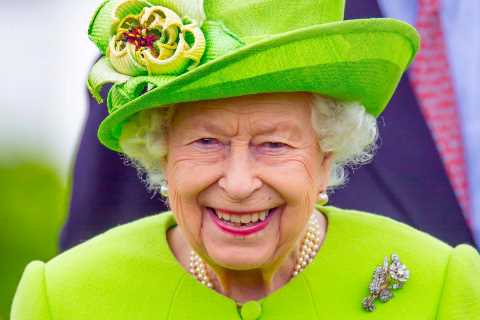 Queen grins in green as she attends Royal Windsor Cup Final after wishing England good luck for..