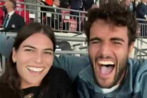 Watch Matteo Berrettini go wild for Italy at Wembley with girlfriend Ajla Tomljanovic hours after..