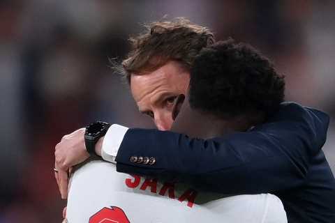 Euro 2020: Gareth Southgate consoles Sancho, Saka and Rashford after England boss’s own penalty..