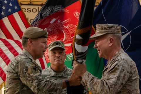 A top U.S. general in Afghanistan steps down as the war ends and the Taliban sweep across much of..