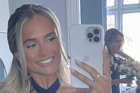 Molly-Mae Hague looks incredible as a bridesmaid in custom made dress on her mum’s wedding day