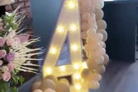 Inside Hollyoaks star Chelsee Healey’s second 4th birthday party for daughter Coco with balloons..