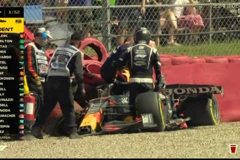 Max Verstappen smashes into wall at 180mph and out of British GP after Lewis Hamilton collision but ..