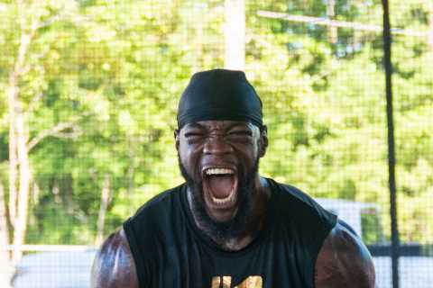 Watch as Deontay Wilder shows off power and speed as he trains in ring after Tyson Fury trilogy..
