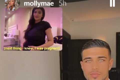 Molly-Mae Hague teases pregnancy as she swoons over boyfriend Tommy Fury before posing with..