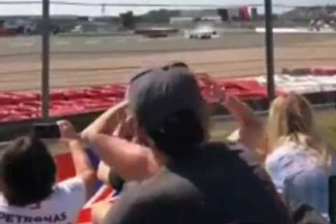 Dramatic F1 fan footage shows brutal impact of Max Verstappen’s 180mph crash as Lewis Hamilton is..
