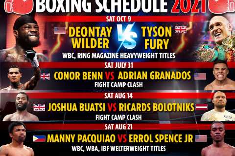 Upcoming boxing fights 2021: Fixture schedule –  Tyson Fury vs Deontay Wilder 3 DATE, Manny..