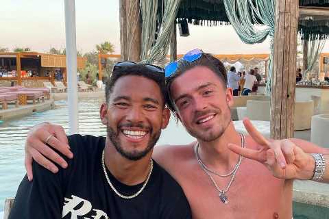 Jack Grealish relaxes with Josh Denzel on holiday in Mykonos as Declan Rice jokes Love Island star..