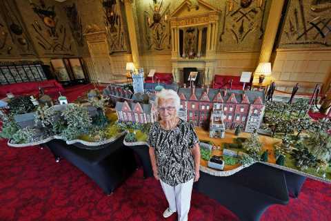 Pensioner, 92, shows off 18ft ­version of the Queen’s Sandringham estate — knitted wool