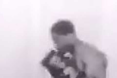 Watch 21-year-old Anthony Joshua obliterate heavy bag with vicious flurry of power shots before..