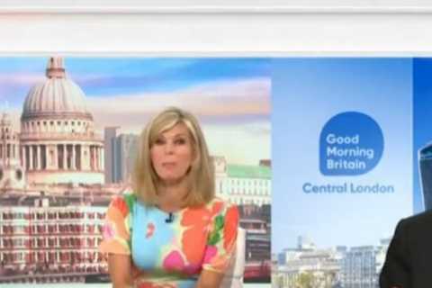 GMB’s Kate Garraway bursts out laughing after veteran broadcaster John Simpson says ‘w***er’ live..