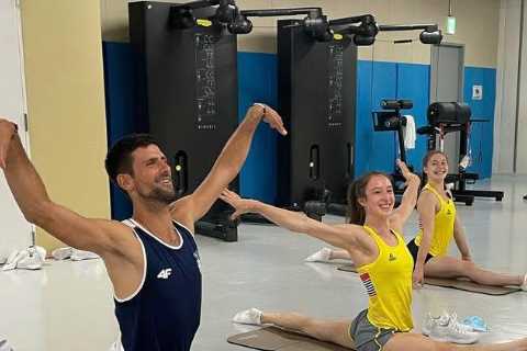 Tokyo 2020: Novak Djokovic does the splits with Belgian gymnastics team as Serbian legend prepares..