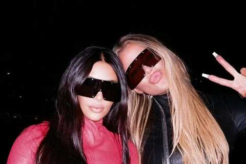 Kim Kardashian &amp; sister Khloe stun in skintight catsuits in behind-the-scenes photos from Kanye ..