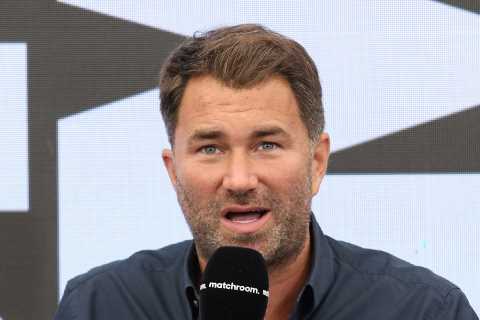 Eddie Hearn says Tyson Fury’s promoter Bob Arum is talking ‘b*****s’ about hosting Anthony Joshua..