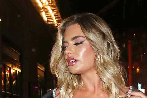 Megan Barton Hanson leaves little to the imagination in plunging dress as she leaves rapper..