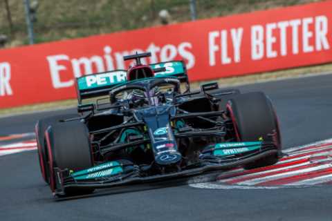 Lewis Hamilton starts on pole in Mercedes 1-2 at the F1 Hungarian Grand Prix with Max Verstappen..