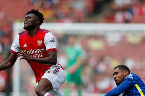 Arsenal suffer injury blow as Thomas Partey is forced off with ankle damage in first half of..