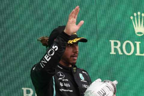 Lewis Hamilton congratulated on 100th F1 Grand Prix win by post-race interviewer despite finishing..