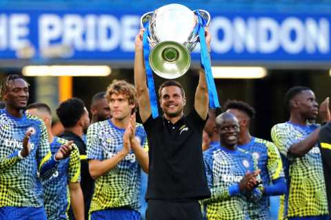 Watch jubilant Chelsea stars parade Champions League trophy around Stamford Bridge in front of..