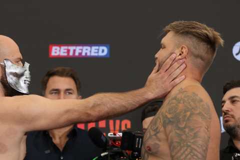 Alen Babic and Mark Bennett get into SLAP fight at weigh-in as security forced to step in and..