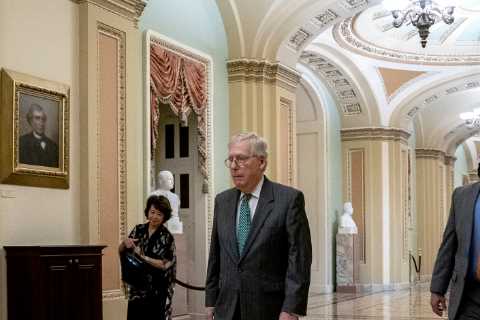 Senators pause for a funeral, with plans to return for weekend votes on the infrastructure bill.