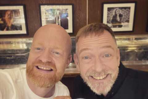 EastEnders reunion as Jake Wood and Adam Woodyatt catch up on break from BBC soap