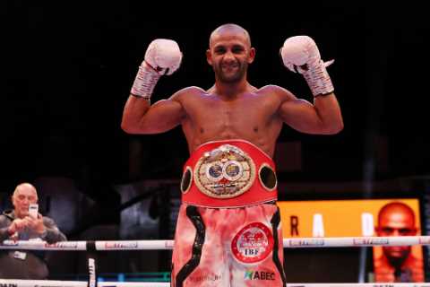 Kid Galahad finally wins world title after gruesome destruction of Jazza Dickens in Eddie Hearn’s..
