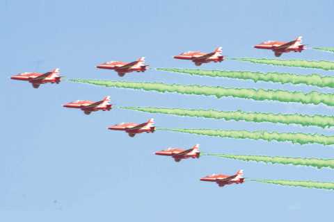 Red Arrows’ red, white and blue smoke trails are going GREEN to save the planet