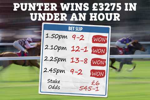 Racing punter wins £3,275 in under an hour after ridiculous 545-1 four-fold comes in