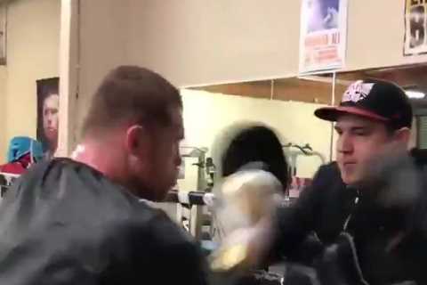 Watch Canelo Alvarez show off thunderous speed and power on pads as Mexican P4P prepares for next..
