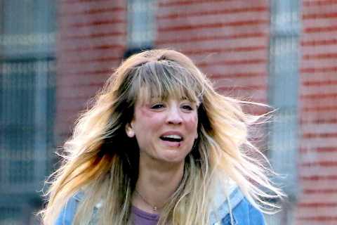Bloodied Kaley Cuoco mowed down by car in dramatic pics from set of new movie Meet Cute
