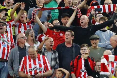Premier League celebrates first full capacity game for 522 days for Brentford versus Arsenal after..