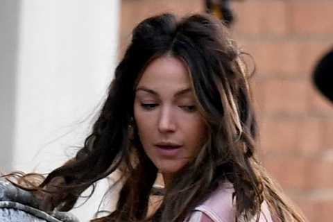 Michelle Keegan stuns in pink velvet tracksuit as she films Brassic scenes as Erin after set..