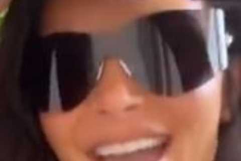 Kim Kardashian dances in sexy black crop top as she joins sister Kourtney &amp; Travis Barker on..
