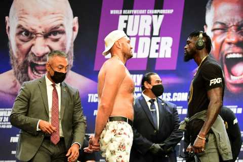 Tyson Fury to jet off to Vegas in ‘three to four weeks’ to finish Wilder training following baby..