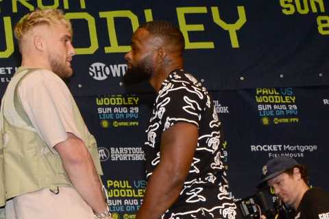Jake Paul vs ex-UFC champ Tyron Woodley set for BT Box Office for £16.95 with Love Island’s Tommy..