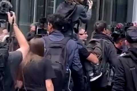 More than 200 anti-vaccine protesters storm ITV studios in London in chaotic scenes &amp; abuse..