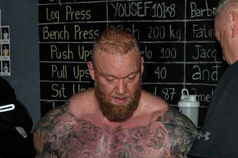 Games of Thrones star Hafthor Bjornsson – AKA The Mountain – shows off 110lb weight loss ahead of..