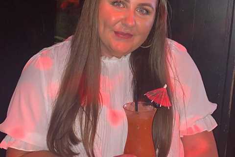 EastEnders star Clair Norris looks very unlike Bernadette in glam outfit with a cocktail on night..