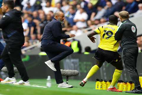 Sissoko wallops ball at Nuno in awkward moment just days after being forced out of Tottenham and..