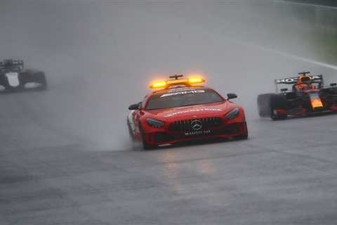 Belgium Grand Prix RAINED OFF after two laps with Verstappen winning and Brit Russell claiming..