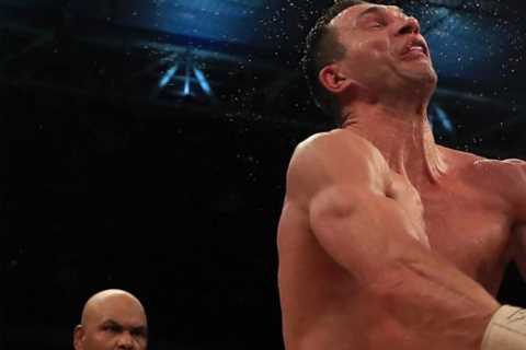 Anthony Joshua jokes with Eddie Hearn about getting tired in Klitschko and Pulev fights while..
