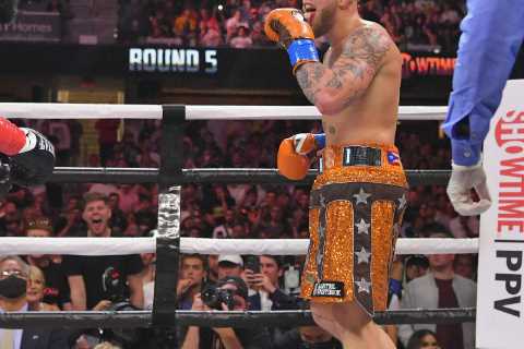 Jake Paul branded ‘f***ing p***y’ by UFC legend BJ Penn for copying his glove lick celebration in..
