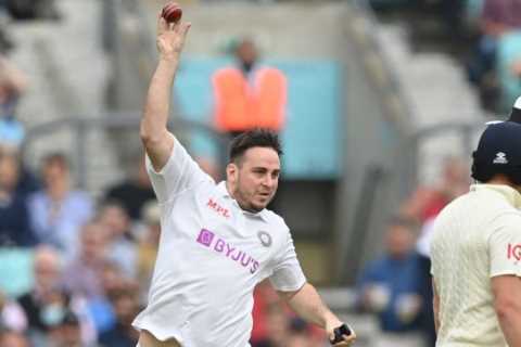 Idiotic cricket fan clatters into Bairstow after breaching security for THIRD time during Test..