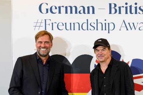 Liverpool boss Jurgen Klopp presented with special ‘Freundship’ award to celebrate British and..