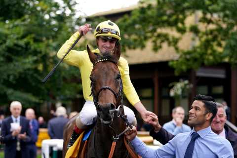 Jockey Andrea Atzeni rides 407-1 treble as Emaraaty Ana upsets hot favourite Starman in Sprint Cup..